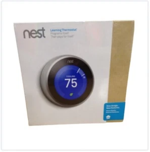 T3007ES Google Nest Learning Thermostat 3rd Generation StainlessSteel Sealed New - Picture 1 of 5