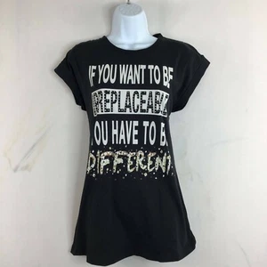 Twin Set Jeans TSJ Womens Black Short Sleeve Round Neck Basic T Shirt Top Size M - Picture 1 of 11