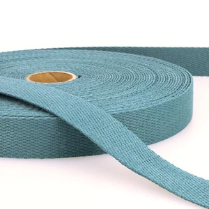 Mineral Blue Cotton Webbing 25mm, 30mm or 40mm - per metre - Belt, Bag Strap 063 - Picture 1 of 1