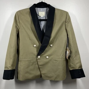 NEW Boy By Band Of Outsiders Double Breasted Women Blazer Olive Crew Neck Size 4 - Picture 1 of 24