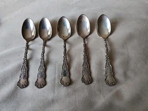 H.M. Simpson Co. versilberte Demitasse Kaffeelöffel (5) selten  - Bild 1 von 3