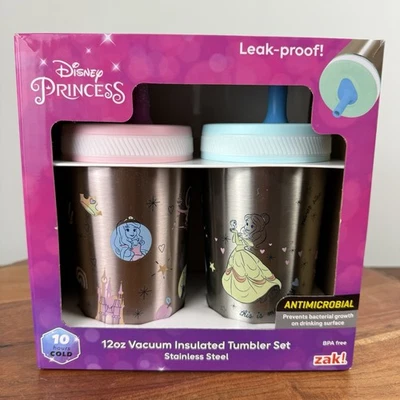zaK! Vasos a prueba de fugas de acero inoxidable aislados al vacío Disney Princess de 12 oz Foto 1 de 4