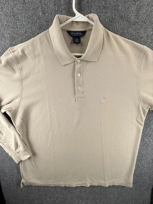 Camisa Polo Brooks Brothers Manga Larga Beige Rendimiento Tejida Grande Algodón Hombres Foto 1 de 4