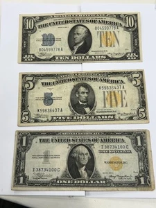 LOT x 3 $10/$5/$1 North Africa Silver Certificate Emergency Issue WWII Notes X18 - Picture 1 of 2