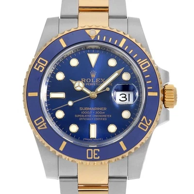 ROLEX SUBMARINER Date 116613LB blau Zufallszahl Sekundenzeiger Herren - Bild 1 von 4