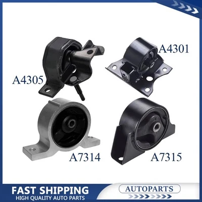 Kit completo de 4 piezas de soportes de motor y motor de transmisión para Nissan Sentra 2000 2001-2006 1,8 L Foto 1 de 4