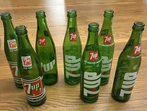Lot Of 7 Vintage 16 oz 7 Up Bottles - Picture 1 of 6