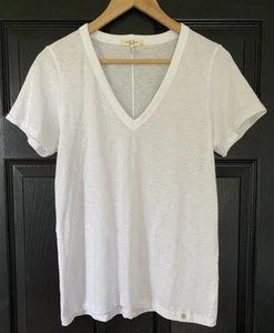 Rag & Bone Size Medium The Slub Vee In Bright White $90 Organic Cotton Tee Shirt - Picture 1 of 8