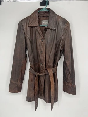 Gabardina vintage Y2K Wilson's de cuero talla mediana marrón ¡Falta forro! Foto 1 de 4