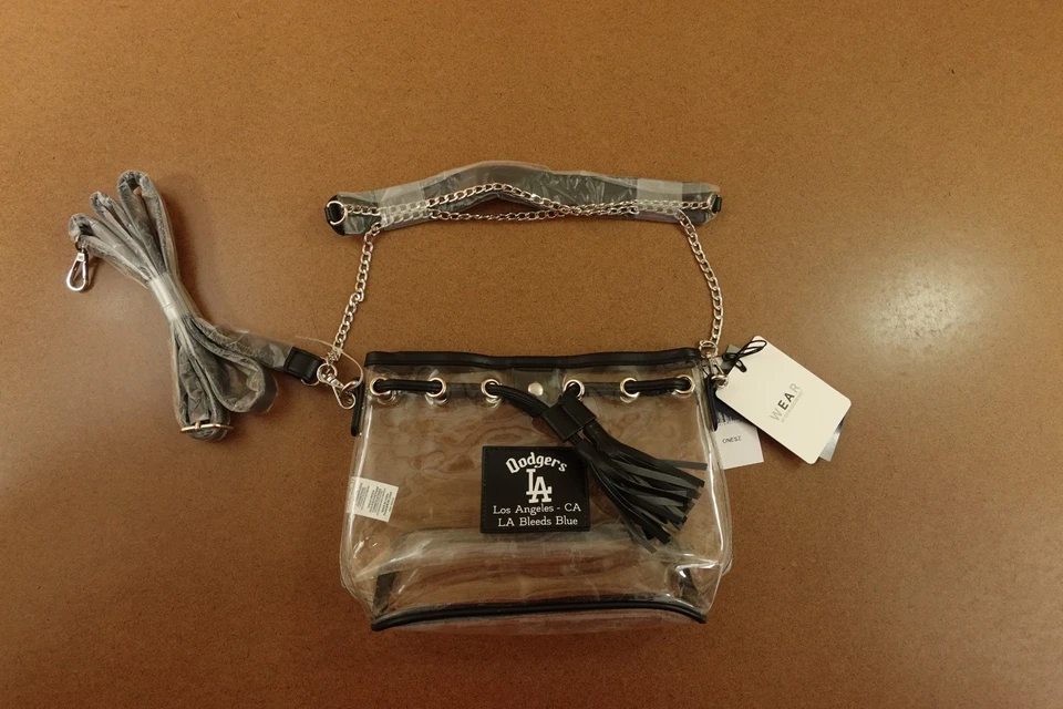 LA Dodgers носить на Erin Andrews женщин прозрачный кисточки стадиона наплечная сумка с Ярлыками - Изображение 1 из 4