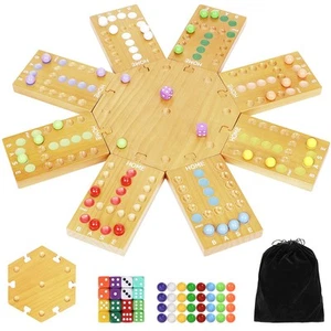 Marble Board Game,Wooden Board Game for 6-8 Players,Portable Design Marble Ga... - Picture 1 of 7