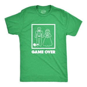 Camiseta para Hombres Game Over Divertida Boda Camisetas Humor Despedida de Soltero Novedad Camisetas - Imagen 1 de 10