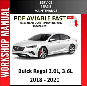 BUICK REGAL 2018 2019 2020 SERVICE REPAIR WORKSHOP MANUAL - Picture 1 of 1