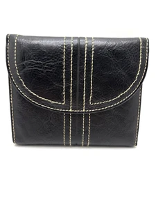 Cartera para tarjeta de crédito Buxton de cuero negro triple para mujer 5” X 4” nueva con etiqueta sin caja - Imagen 1 de 11