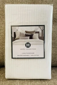 HOTEL COLLECTION Pair King Shams 100% Cotton Woven Pleat Off-White NEW MSRP$150 - Picture 1 of 8