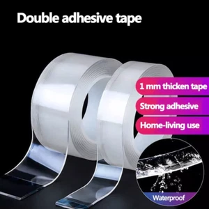Nano Double Sided Tape Heavy Duty Strong Stick Mounting Gel Tape Poster Adhesive - Picture 1 of 31