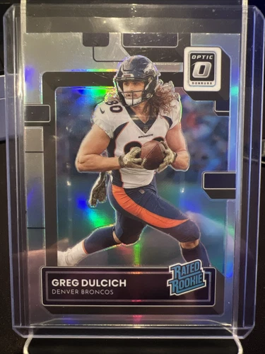 2022 Donruss Optic Greg Dulcich Rated Rookie Holo #288 Denver Broncos RC