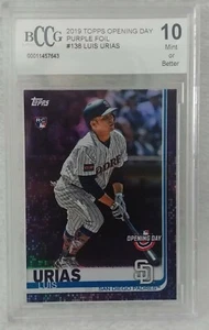 Luis Urias 2019 Topps Opening Day #138 Rare Purple Foil BCCG 10 MINT MT RC Card - Picture 1 of 2