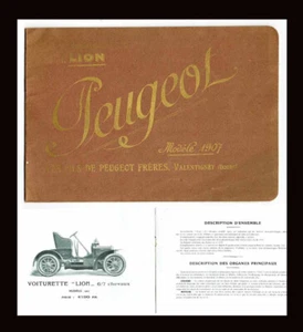 Catalogue AUTOMOBILE PEUGEOT 1907 voiturette LION - Bild 1 von 6