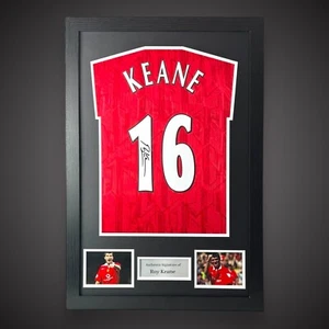 Framed Roy Keane Manchester United Signed Shirt - Private Signing BID  With COA - Picture 1 of 4