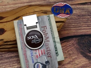 RARE VINTAGE CHEVY NOVA CHEVROLET CAR ADJUSTABLE LOCKING MONEY CLIP WALLET NOS - Picture 1 of 9