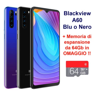 Smartphone Blackview A60 64GB 3G Telefono Cellulare 13MP Android 8.1 - Immagine 1 di 4