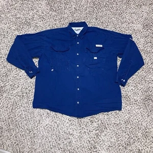 Columbia PFG Mens Shirt Blue Size Large Long Sleeve Ventilated - Picture 1 of 6
