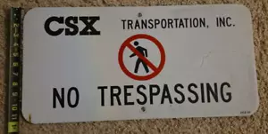 Letrero metálico CSX CSXT transporte ferrocarril sin intrusión 12" X 24" - Imagen 1 de 3