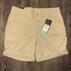 Eddie Bauer Shorts Womens 12 Nylon Rolled Hem Bermuda Performance BRAND NEW NWT - Picture 1 of 6