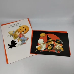 Vintage Ruth Morehead Teenie Halloweenies Halloween Greeting Cards Lot Of 2 - Picture 1 of 13
