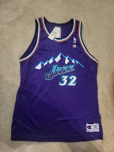 BNWT Champion Utah Jazz Karl Malone #32 Purple Jersey Size 48  - Picture 1 of 6
