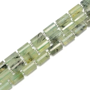 Prehnite Faceted Cylinder Beads Size 10x16mm 15.5'' Strand - Picture 1 of 2