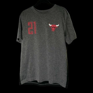 UNK NBA Chicago Bulls Men's Medium #21 Jimmy Butler Basketball Gray/Black Shirt - Picture 1 of 7