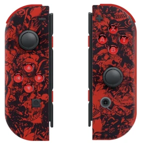 “Crazy Red Skullz/Red" Nintendo Joy-Con (L/R) Custom Wireless Controllers - Picture 1 of 2