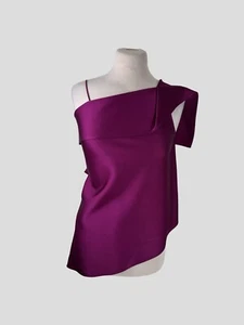 Top Roland Mouret púrpura noche un hombro talla UK8/US4 - Imagen 1 de 4