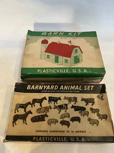 Plasticville Barn BN1 & Barnyard Animals - 1952 - BY4 sets - O/S Gauge -Complete - Picture 1 of 6