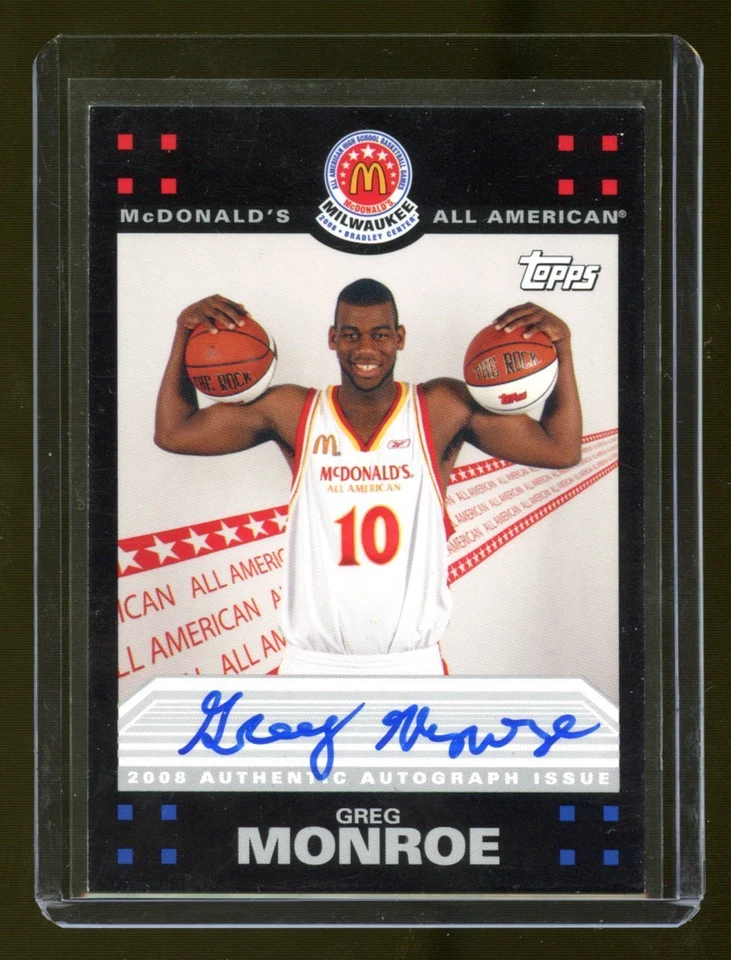 GREG MONROE 2008 TOPPS RC AUTO McDONALD'S ALL AMERICAN HOT RC PISTONES AUTOMÁTICOS Foto 1 de 1
