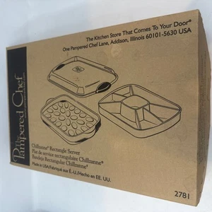 Pampered Chef Chillzanne Rectangular Server #2781 Deviled Egg/Vegetable Tray - Picture 1 of 8