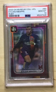 Colección Museo Topps 2023-24 UCL Kylian Mbappe #80 SSP Rubí/25 PSA 10 POP 1 - Imagen 1 de 2