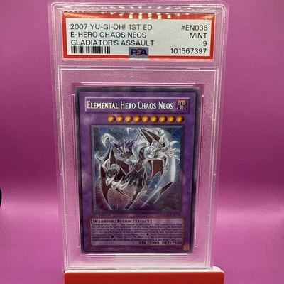 Elemental Hero Chaos Neos GLAS-EN036 Secret Rare 1st Edition PSA Grade 9 - Image 1 of 2