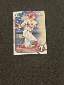 Bowman Chrome 2022 Simon Muzciotti 1st #BCP-40 Philadelphia Phillies Prospect - Imagen 1 de 2