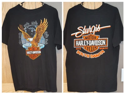 VINTAGE 1992 HARLEY-DAVIDSON STURGIS SD SINGLE STITCH T-SHIRT MENS L RK STRATMAN - Image 1 of 4