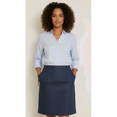 Jones New YorkWomens Linen A-Line Skirt Size 16W Navy Blue Vintage NWT - Image 1 of 4