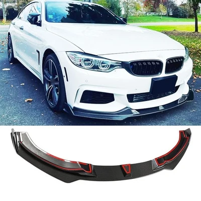 Carbon Fiber Front Bumper Lip Spoiler Splitter For BMW F32 F33 F36 M-Sport 14-19 - Image 1 of 4