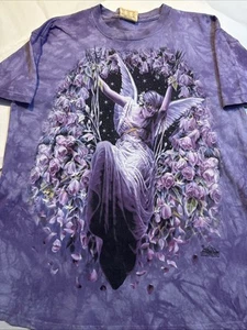 Camisa The Mountain L Púrpura Tie Dye Hada Sobre Columpio Sheila Wolk 2001 De Colección - Imagen 1 de 5