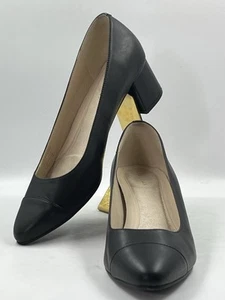 Cole Haan The Go-To Black Waterproof Leather Block Heel Pointed Toe Size 8.5B - Picture 1 of 15
