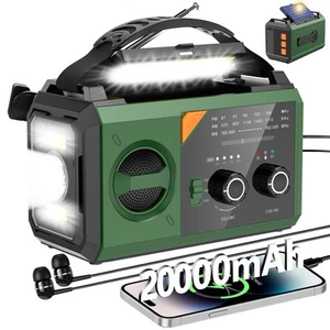 20000mAh Solar Hand Crank Emergency Radio - NOAA Weather Alert AM/FM Radio wi... - Picture 1 of 7