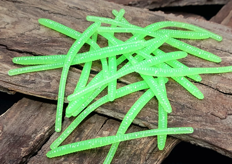 SALTED LIME (20) TROUT WORM BASS CRAPPIE - High Hopes Baits* — 第 1/1 张图片