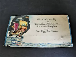 Cuando este barco de Navidad venga navegando con su tarjeta Carga de Deseos...-1900. - Imagen 1 de 2