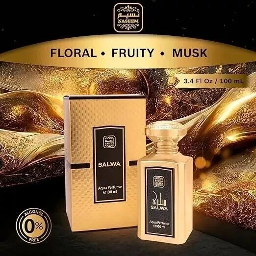 Naseem Salwa Aqua Perfume Alcohol Free Fragrance for Men 100ml